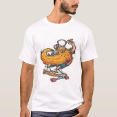 ヒップスター スケートボード ひげ男 Tシャツ (正面)