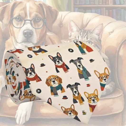 ヒップスター フェイクシルク | おしゃれな犬の紳士用 ネクタイ