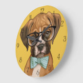 ヒップスター・ボクサー・パピー ラージ壁時計 (傾斜)