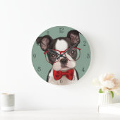 ヒップスター・ボクサー・パピー ラージ壁時計 (ホーム)