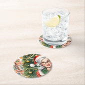 ヒップスター・ミセス・クロース・コースター ラウンドペーパーコースター (インサイチュ)