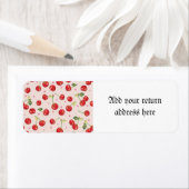 ヒップスター，レトロ，さくらんぼ，パターン，赤，ピンク淡い色の，かわいい， ラベル (インサイチュ)