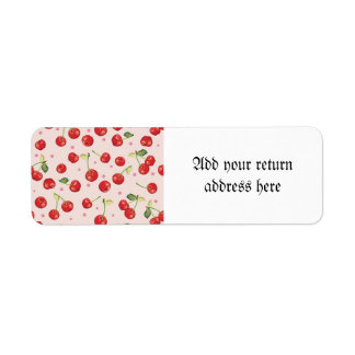 ヒップスター，レトロ，さくらんぼ，パターン，赤，ピンク淡い色の，かわいい， ラベル