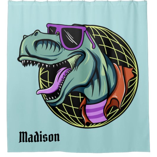 ヒップスターTレックス名前をカスタムする&カラーシャワーカーテン シャワーカーテン (正面)