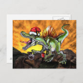 ヒップスターX-Masカフェイノサウルス ポストカード (正面/裏面)