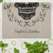 ヒップスパーソナライズされたター糖スカル キッチンタオル (折り畳み)