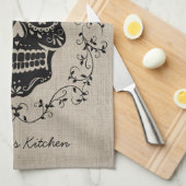 ヒップスパーソナライズされたター糖スカル キッチンタオル (四つ折り)