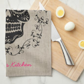 ヒップスパーソナライズされたター糖スカル キッチンタオル (四つ折り)