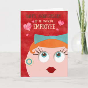ヒップス予測できなターレトロGal Employee Anniversary カード