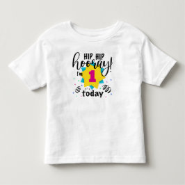 ヒップヒップフレー！今日で１歳 トドラーTシャツ