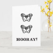 ヒップヒップフレー！解剖学メッセージ カード (黄色い花)