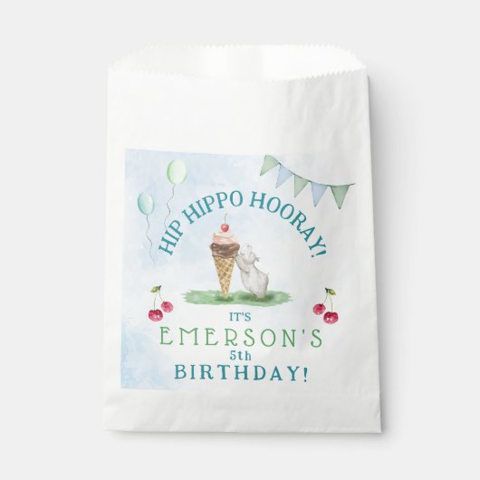 ヒップヒッポフーフーフーお誕生日パーティー フェイバーバッグ (正面)