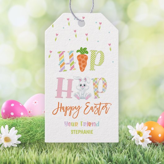 ヒップホップうさぎ イースター かわいいお菓子袋 ギフトタグ