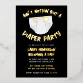 ヒップホップおむつパーティー 箔招待状 (正面)