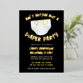ヒップホップおむつパーティー 箔招待状 (立ち正面)