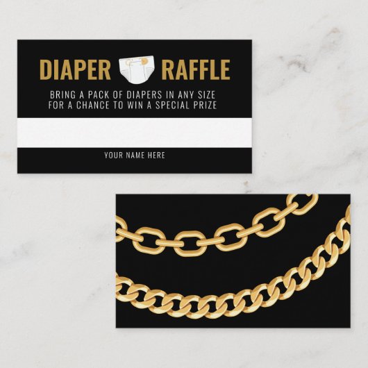 ヒップホップおむつラッフルチケットエンクロージャカード エンクロージャーカード (正面/裏面)