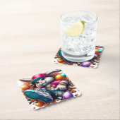 ヒップホップおもしろいガングスターバニーイースターアーバンデザイン ペーパーコースター (インサイチュ)