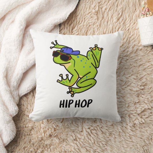 ヒップホップおもしろいホッピングフロッグプン クッション (ブランケット)