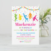 ヒップホップのダンスの誕生日のパーティの招待状の女の子 招待状 (スタンド正面)