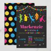 ヒップホップのダンスの誕生日のパーティの招待状の女の子 招待状 (正面/裏面)