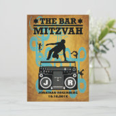 ヒップホップのバーの(ユダヤ教の)バル・ミツバーの招待状 招待状 (スタンド正面)