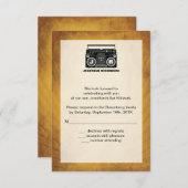 ヒップホップのバーの(ユダヤ教の)バル・ミツバーRSVPの応答カード 出欠カード (正面/裏面)