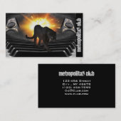 ヒップホップのヒョウはキーボードのスピーカーDJを炎にあてます 名刺 (正面/裏面)