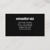 ヒップホップのヒョウはキーボードのスピーカーDJを炎にあてます 名刺 (裏面)