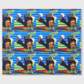 ヒップホップのブレイクダンスの子供 ラッピングペーパー (フラット)