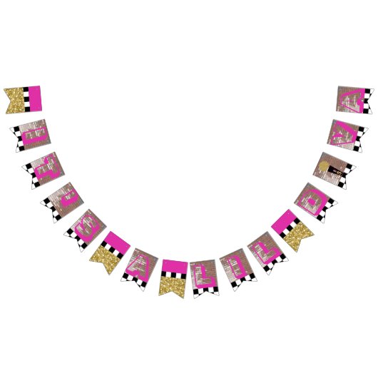 ヒップホップのベビーシャワーのLilの花型女性歌手の旗 バンティングフラッグ (全)