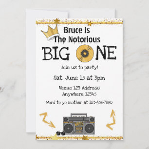 ヒップホップの大物Notorious BIGの1歳の誕生日 招待状