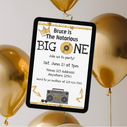 ヒップホップの大物Notorious BIGの1歳の誕生日 招待状