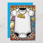 ヒップホップの落書きのベビーシャワー招待状 招待状 (正面/裏面)