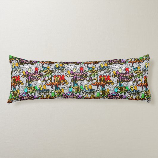ヒップホップの落書きの体の枕 ボディピロー (正面)