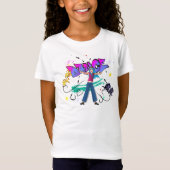 ヒップホップの落書きの女の子 Tシャツ (正面)