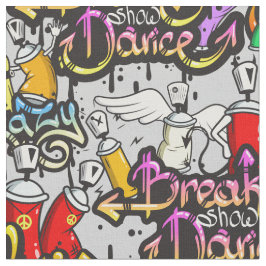 ヒップホップの落書きパターン生地 ファブリック