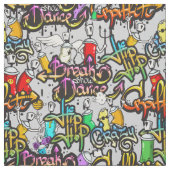 ヒップホップの落書きパターン生地 ファブリック (見本)