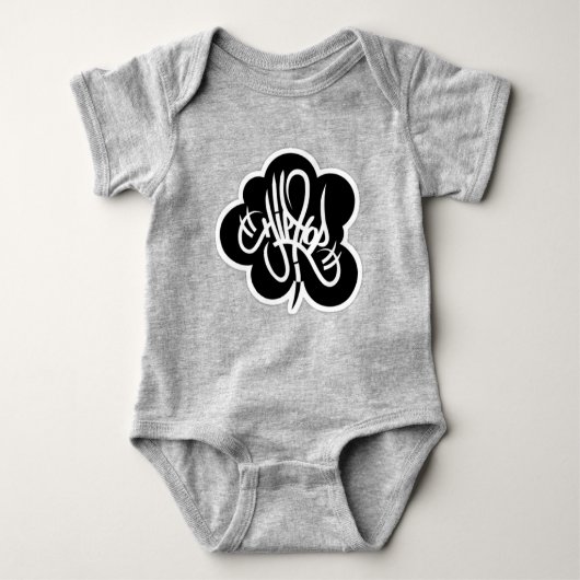 ヒップホップの落書き音楽 ベビーボディスーツ (正面)