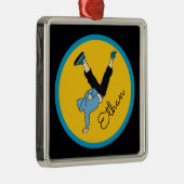 ヒップホップの通りのスタイルのモダンなダンサーの名前のギフト メタルオーナメント (右)