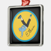 ヒップホップの通りのスタイルのモダンなダンサーの名前のギフト メタルオーナメント (左)