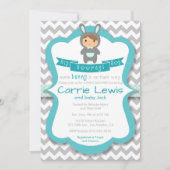 ヒップホップのHoorayバニーの男の子のベビーシャワーの招待状 招待状 (正面)