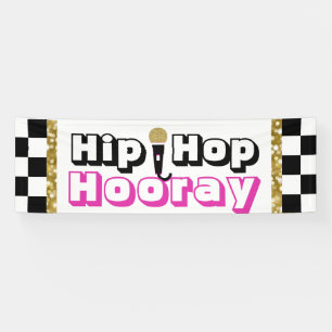 ヒップホップのHooray {女の子}ベビーシャワーの旗 横断幕