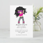 ヒップホップをテーマにした女の子誕生日招待状 招待状 (スタンド正面)