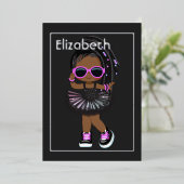 ヒップホップアフリカンアメリカン誕生日フォイル招待状 箔招待状 (立ち正面)