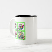 ヒップホップイースターバニーバディズネオングリーン | ツートーンマグカップ (正面左)