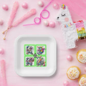 ヒップホップイースターバニーバディズネオングリーン | ペーパープレート (パーティー)