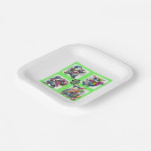 ヒップホップイースターバニーバディズネオングリーン | ペーパープレート (傾斜あり)