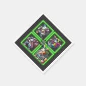 ヒップホップイースターバニーバディズネオングリーンTシャツ スタンダードカクテルナプキン (角)