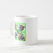 ヒップホップイースターバニーバディーズ、音楽、ネオングリーン | コーヒーマグカップ (正面左)