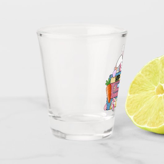 ヒップホップイースターバニーミステープ – レトロカセット ショットグラス (左)